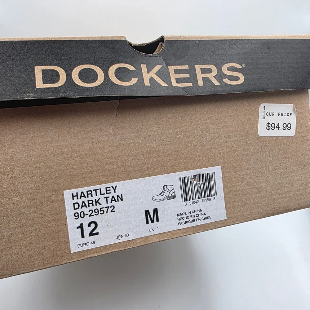 Dockers‎ Hartley Mens Dark Tan Leather Boots Fusion Footbed 90-29572 Size 12 M